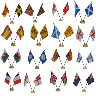 Double Table Desk Flag 240+ Countries Fast & FREE UK Delivery! • £6.99