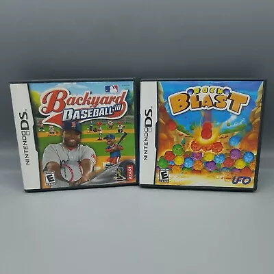 Nintendo DS Rock Blast Backyard Baseball 2010 Video Game Lot Of 2 Atari UFO • $9.99