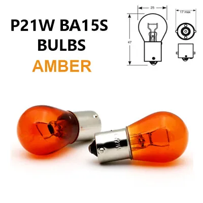 P21W BA15s 382 AMBER ORANGE Indicator Turn Car Light Bulbs 12V - Opposite Pins • £4.49