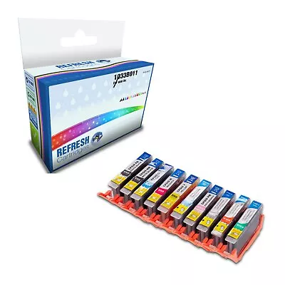 Refresh Cartridges Full Set 10 Pack PGI-9 Ink Compatible With Canon Printers • £38.57