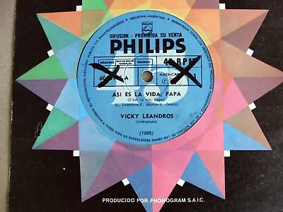 VICKY LEANDROS 45 PROMO C'Est La Vie Papa SOUTHAMERICA 7  1976 Spanish Titles • $24.99