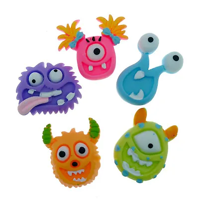 5pcs Cute Monsters Resin Kawaii Flatback Cabochons Embellishment Decoden Craft  • £2.29