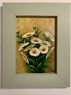 Vtg Oil Painting Felizitas Wirkner 1976 Daisies MCM Modernist Signed Brazil • $55