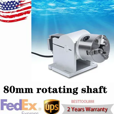 Laser Axis Rotary Shaft Attachment For Laser Marking Engraving Machine 80mm USA • $164.36