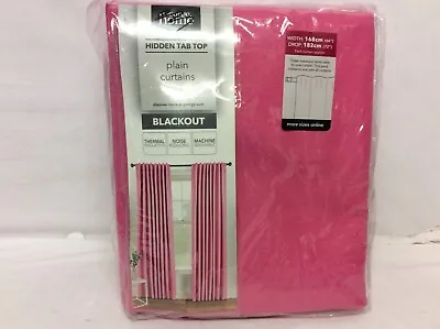 Hidden Tab Top Blackout Lined Curtains 66 X72  (each Curtain)In Pink RRP £45 NEW • £25
