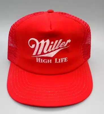 Vintage USA Miller High Life Mesh Snapback Trucker Hat Cap Made In USA • $74.99