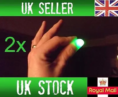 £2.75 • Buy 2x Magic Light Up Thumbs Fingers GREEN Trick Appearing Light 