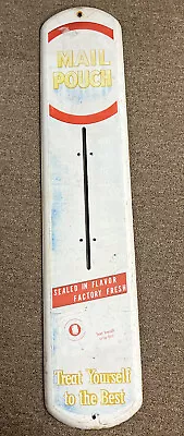 Vintage Chew Mail Pouch Tobacco 39” Metal Thermometer Sign For Restoration • $59.99