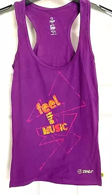 Zumba Purple Racerback Vest Top Shirt Ladies Top Fitness Gym Dance Size 6 8 10 • £6.99