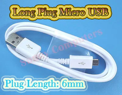 Long Plug Micro USB Cable Data Charge Cord For Xiaomi Mi 1S 2S 2A 3 4 4i Pad 7.9 • $8.09