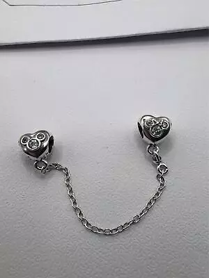 Genuine Pandora Disney Mickey And Minnie Mouse Safety Chain Charm  S925 ALE • £2.49