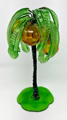 Vintage 1960's Italian Hand Blown Murano Glass Palm Tree With Coconuts • $119.99