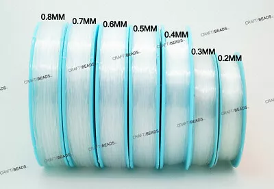 0.2mm - 0.8mm Non Elastic Clear Crystal Beading Thread String Cord Fishing Line • $3.49