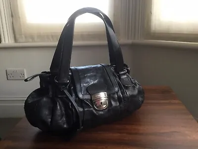 Sportmax By Max Mara Black Leather Bag Zip And Lockable Front Clasp • £36