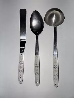 3 Vintage Flint Arrowhead Stainless Utensils Harvest Wheat Ladle Spoon Spatula • $16.66