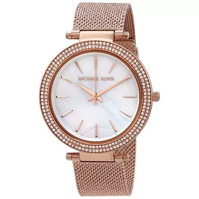 Michael Kors Mk4519 Darci Mop Glitz Dial Rose Gold Mesh Band Steel Womens Watch • $114.99