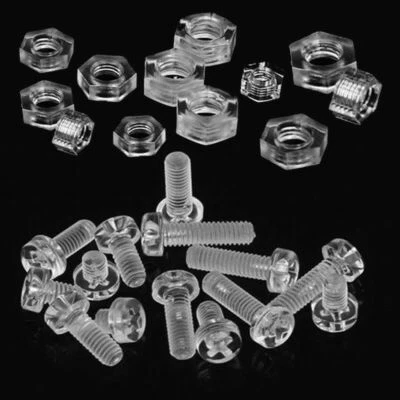 £2.14 • Buy 20/50/100pcs Clear Round Bolts Plastic Screws Nuts PC Nylon Screw M3 M4 M5 M6