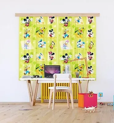 Pair Of Ready Made Mickey Mouse Curtains Disney Kids Bedroom 180x160cm RETURN • £29.98