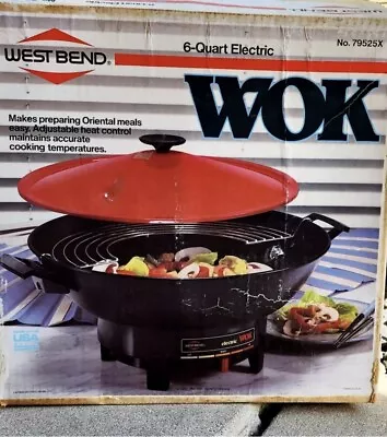 West Bend Vintage 6 Quart Electric Wok Model No. 79525X Red • $69.99