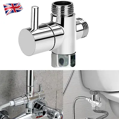 3 Way T-adapter Bath 1/2 Shower Head Arm ABS Mount Valve Diverter Converter • £6.59