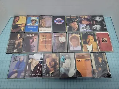 $19.99 • Buy Lot (20) Country Music 80s 90s Cassette Tapes Vintage Various Artists Fantastic!