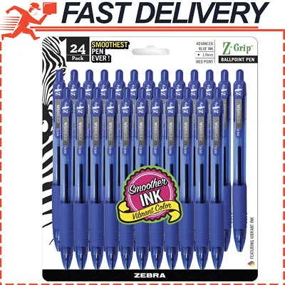 24-Pack Zebra Z-Grip Retractable Ballpoint Pen Medium Point 1.0mm Blue Ink • $13.79