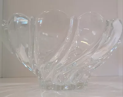 Mikasa Crystal Peppermint Swirl Clear Serving Bowl 10.25  X 5.25  Euc • $15