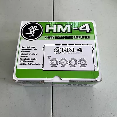 Mackie 4 Way Distribution Headphone Amplifier Amp HM-4 W 4 Headphone Outputs • $38.99