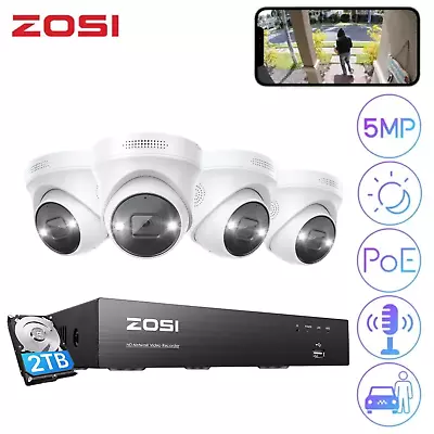 ZOSI 8CH/16CH 4K NVR 5MP PoE Security Camera System AI Detect Network 24/7 View • $280.32