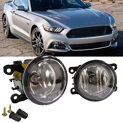 $26.59 • Buy Set Front Bumper Halogen Fog Light Lamp For 2015-2017 Ford Mustang Clear Lens