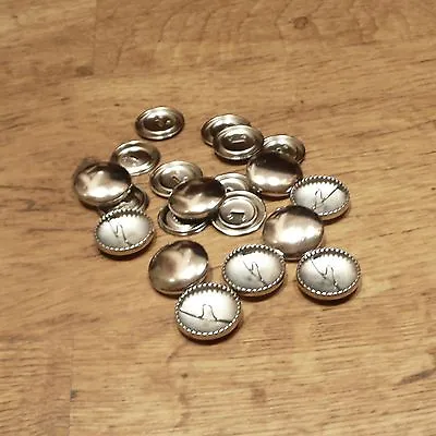 Pack Of 10 X 23mm Self Cover Button Metal Buttons - Cover With Your Own Fabric • £4.35