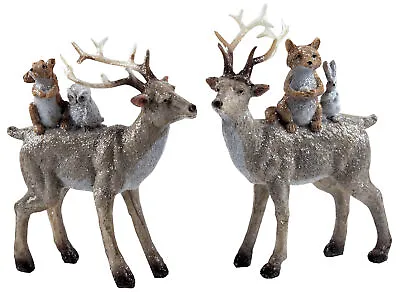 £18.99 • Buy Standing Christmas Reindeer Woodland Animals Ornaments (Set Of 2)
