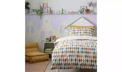 Harlequin Print Kids Bedding Set Single Duvet Cover And Pillow Case By Habitat • £8.95