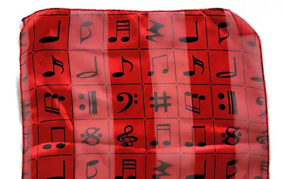 Musical Music Notes Red Sheer Vintage Womens SCARF 13 X 60 Rectangular • $9.92