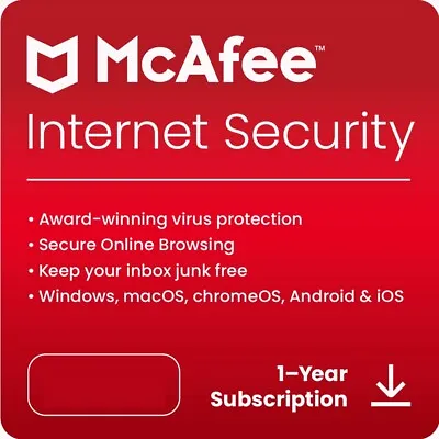 McAfee Internet Security 2024 - 3 Device 1 Year Activation Key • $40.99