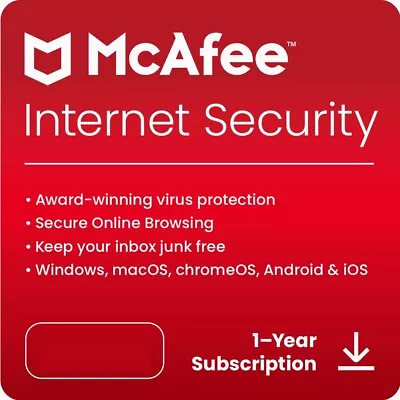 McAfee Internet Security 2024 - 5 Device 1 Year Activation Key • $49.99