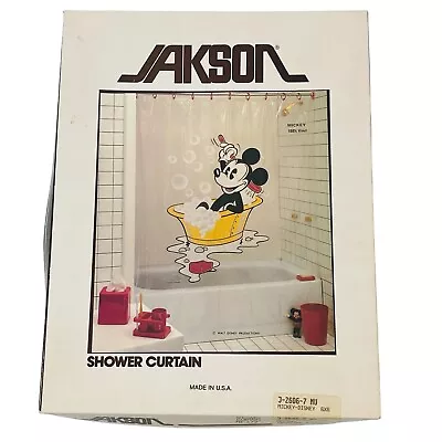 Vintage JAKSON Disney Mickey Mouse Bathtub Vinyl Shower Curtain 70X72 - 1984 • $39.95