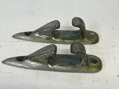 Pair Of Vintage Chromed Brass Boat Chocks Tear Drop Shape 6” Long • $75