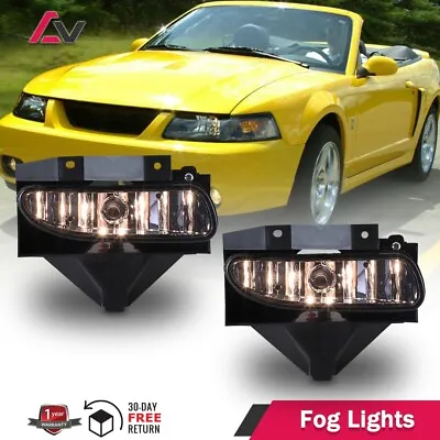 For Ford Mustang 1999-2004 Smoke Lens Pair Bumper Fog Lights Replacement Lamps • $25.29