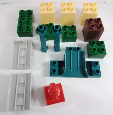 14 Mega Bloks Assorted Pieces Lot: Blocks Pillars Track Pieces Fire Hydrant • $6