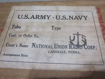 £65.48 • Buy NOS WWII National Union Radio NU Military CRT Cathode Ray Tube EO362 RARE Museum