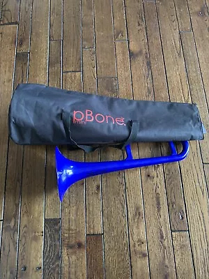NEW IN CASE NEVER PLAYED!  PBONE 2B Jiggs Mini Trombone - Blue • $55