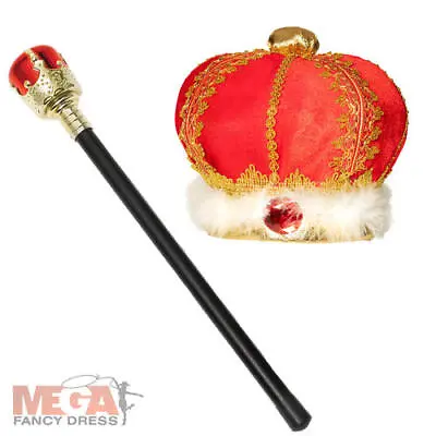 Royal King Crown Mens Fancy Dress British Medieval Adults Costume Accessory Hat • £11.99
