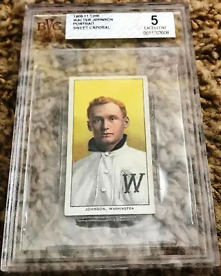 1909 T-206 Walter Johnson Portrait-Sweet Caporal Back BVG Graded 5 EX • $8999.88