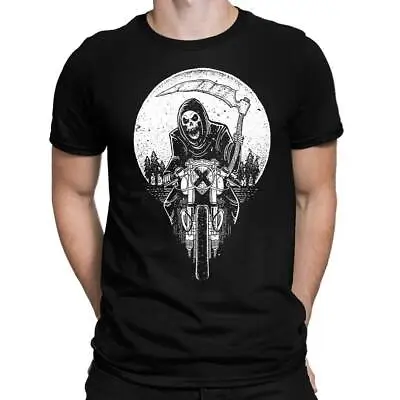 £6.99 • Buy Grim Reaper Motorbike Mens T-Shirt Skull Biker Death Scythe Rock Rider Chopper