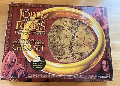£29.99 • Buy The Lord Of The Rings LOTR Two Towers Chess Set Ivory & Chinese Lacquer Finish