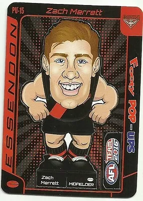 2016 AFL TEAMCOACH FOOTY POP UP ESSENDON Zach MERRETT PU15 UPS CARD • $1