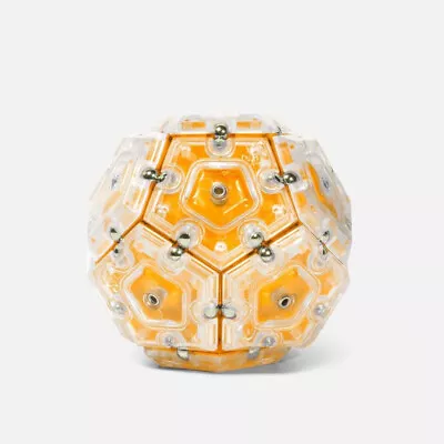 Geode Magnetic Fidget Sphere - Pentagons 12-Piece Set - Yellow  Fun Desk Toy • $14.95