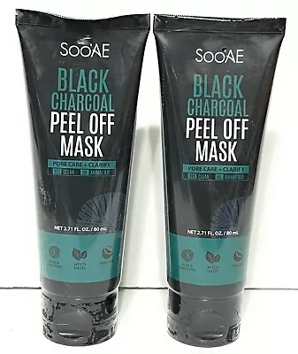 Pack Of 2 - Soo'AE BLACK CHARCOAL PEEL OFF MASK Pore Care + Clarify 2.71oz • $10.95