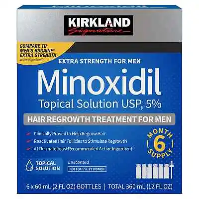 NEW PACKAGING *05/2025* Kirkland Minoxidil 5% Men Hair Regrowth 6 Month (1 Box) • $31.99